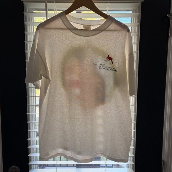 Vintage Paper Thin T-Shirt Size L Keep North Carolina Beautiful Native American - Picture 2 of 8